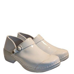 Rocky 4EurSole Inspire Me Women Nurses Comfort White Patent Leather Clog Size 39
